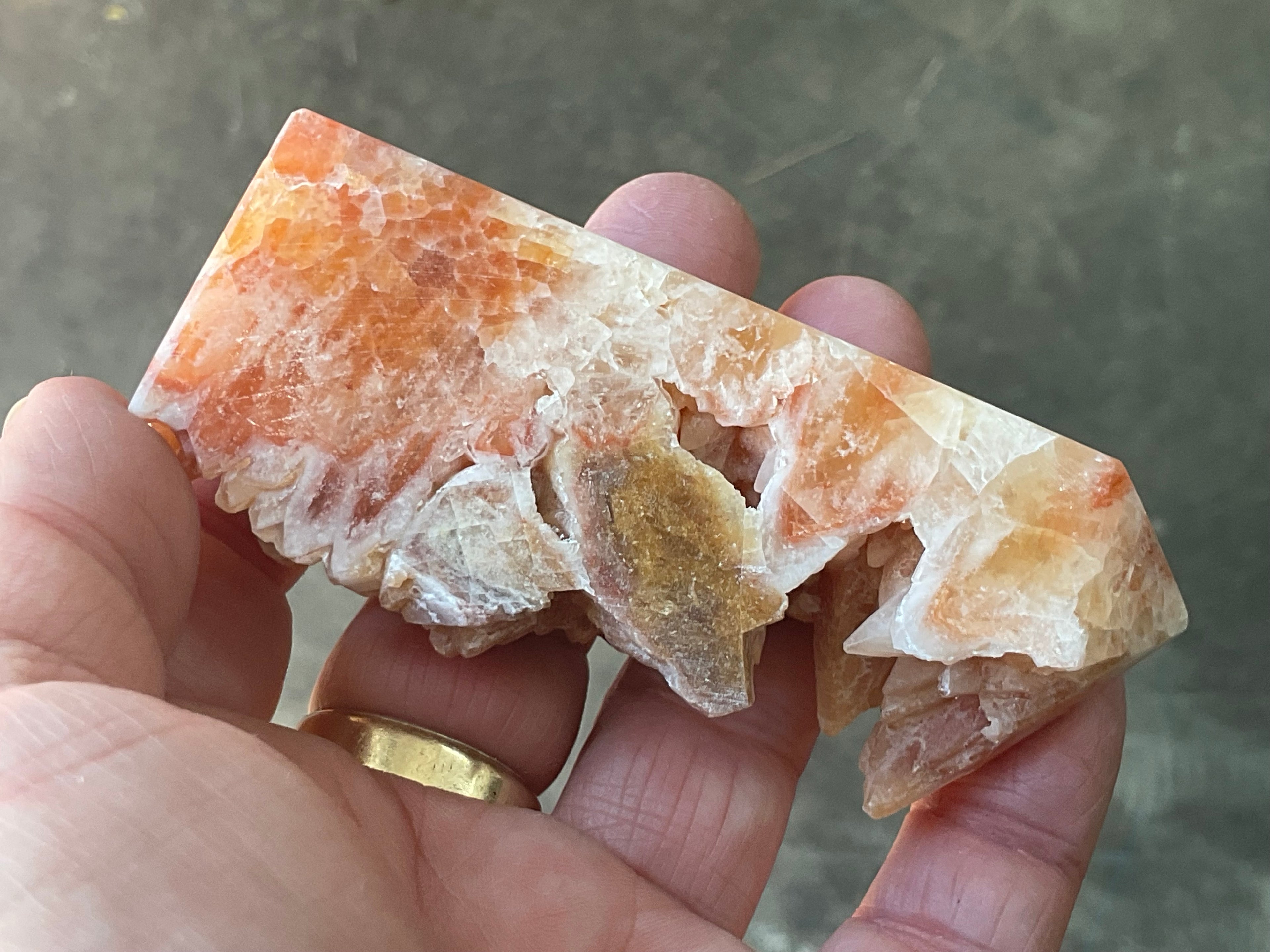 110g Orange Dog Tooth Calcite Generator 3A