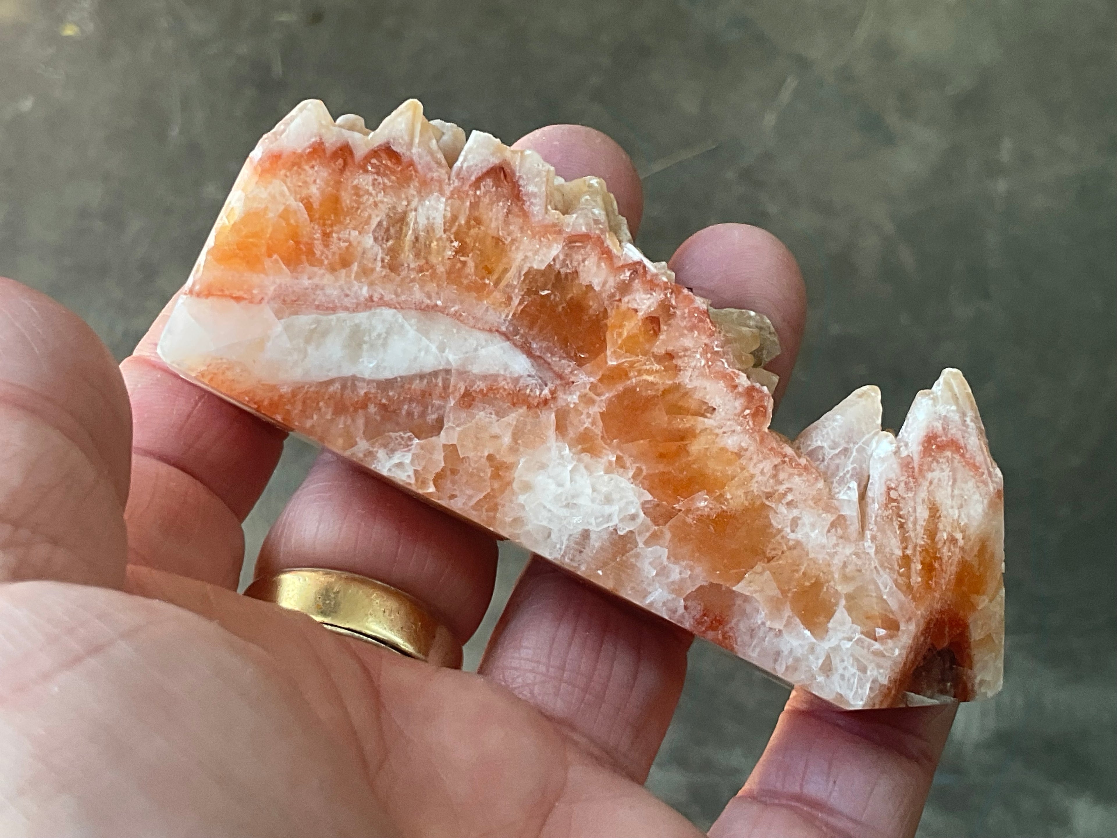 110g Orange Dog Tooth Calcite Generator 3A
