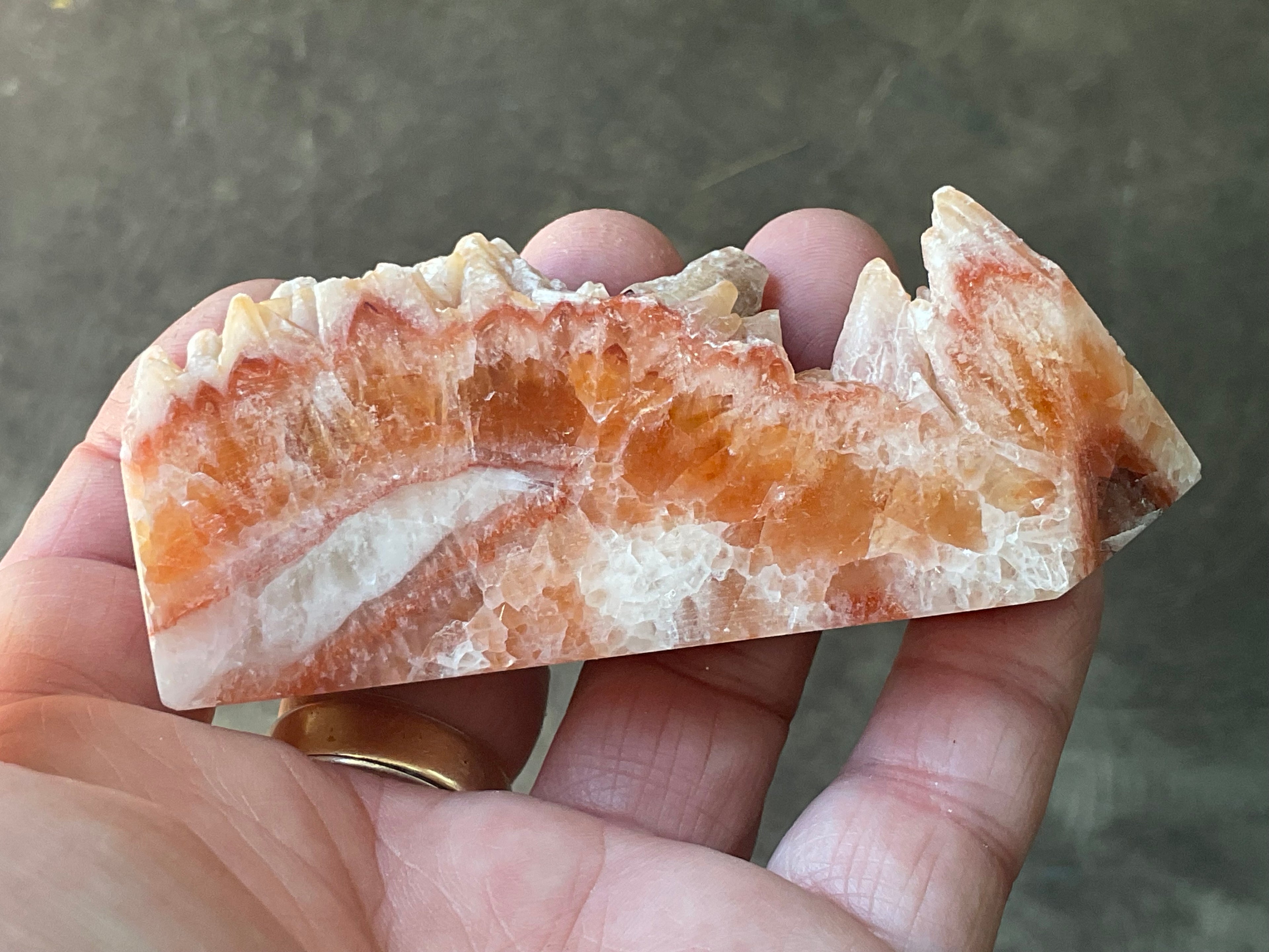 110g Orange Dog Tooth Calcite Generator 3A