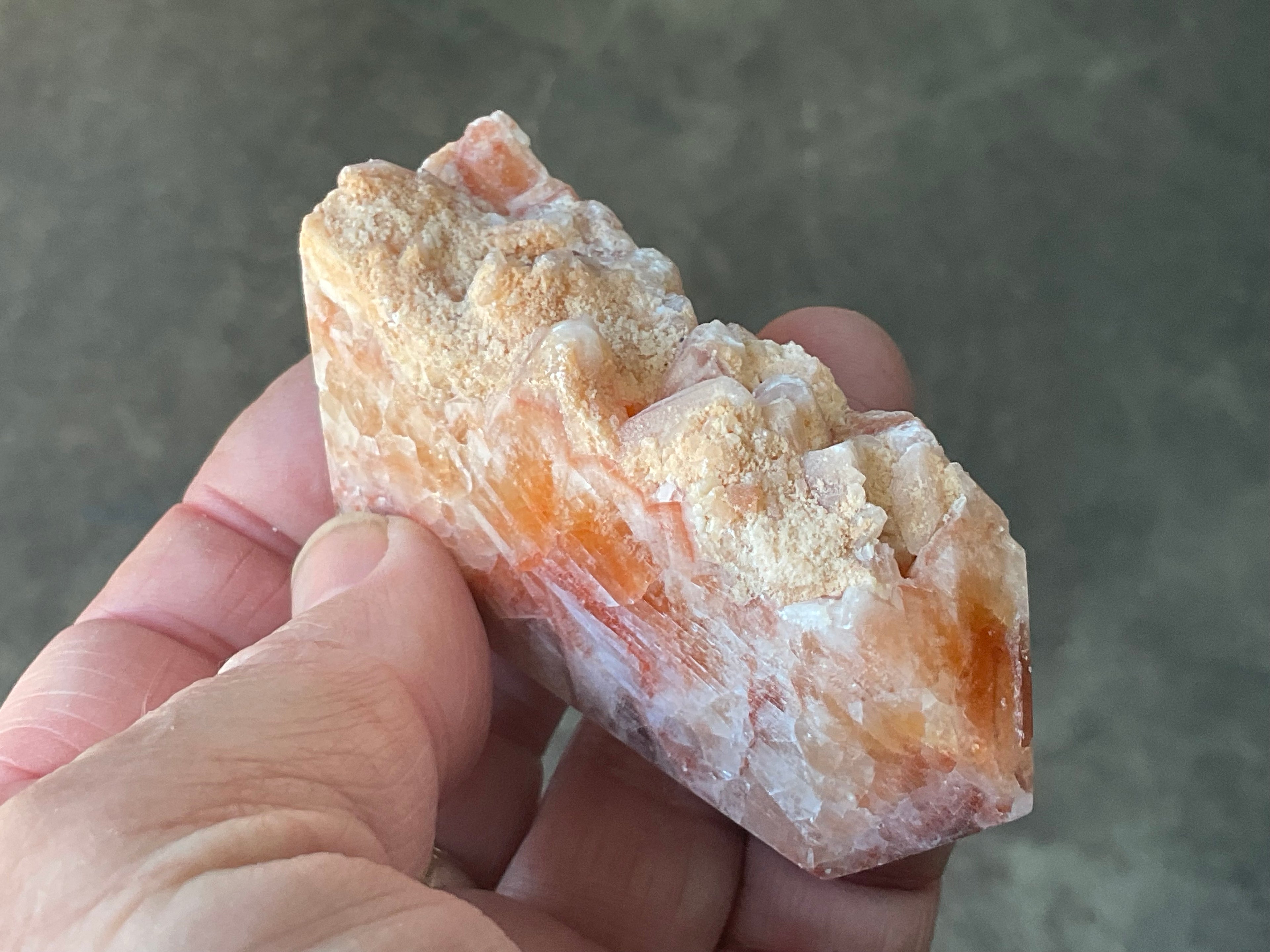 120g Orange Dog Tooth Calcite Generator 3B
