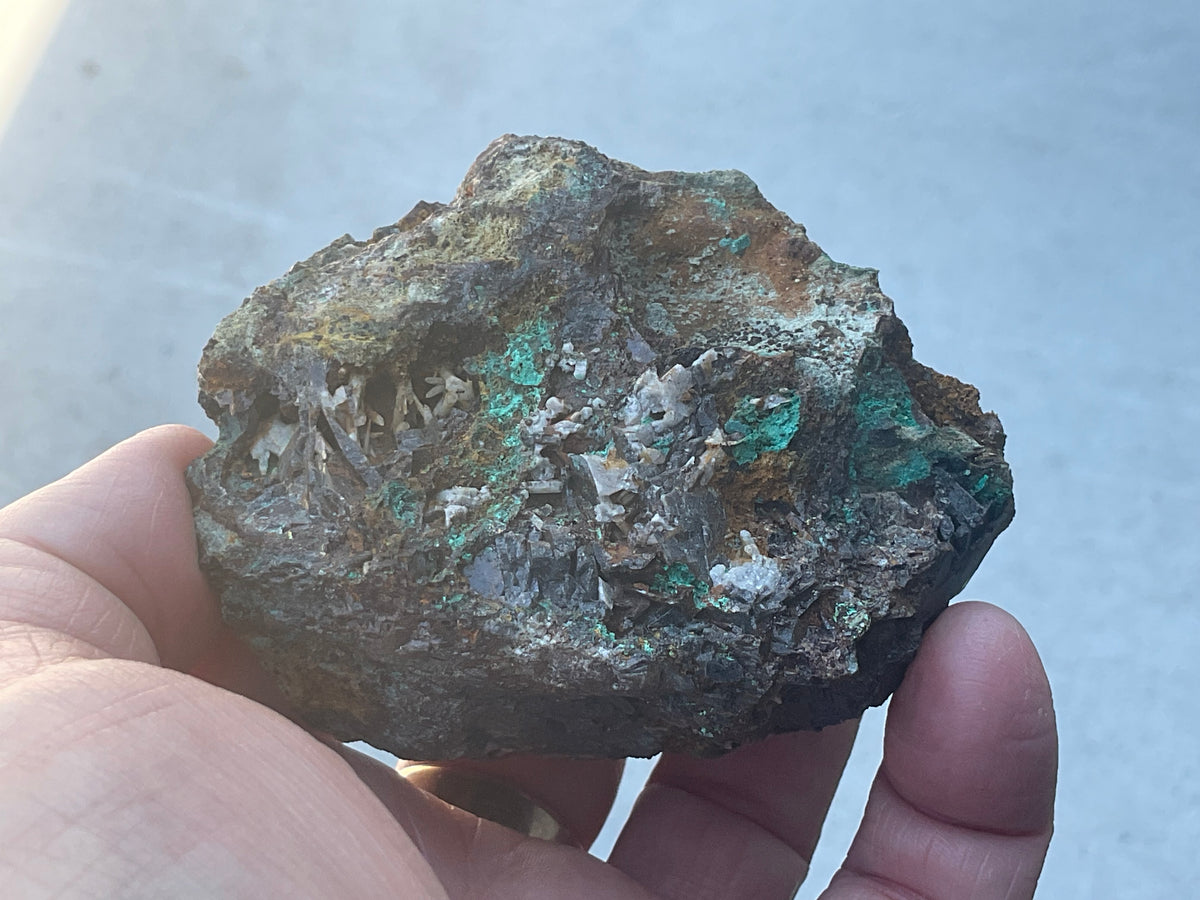 270g Malachite on Axinite (fe) with Chalcopyrite from Tasmania, Australia