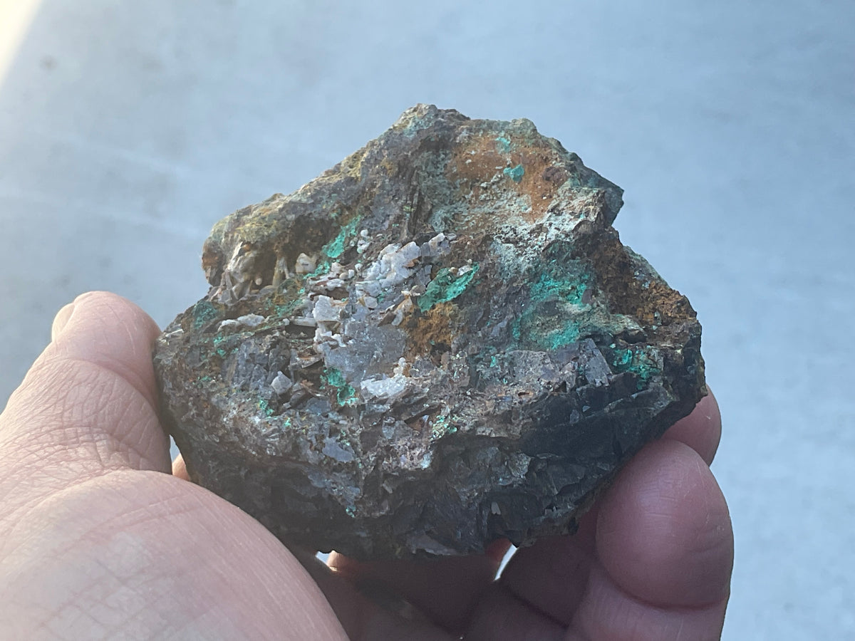 270g Malachite on Axinite (fe) with Chalcopyrite from Tasmania, Australia