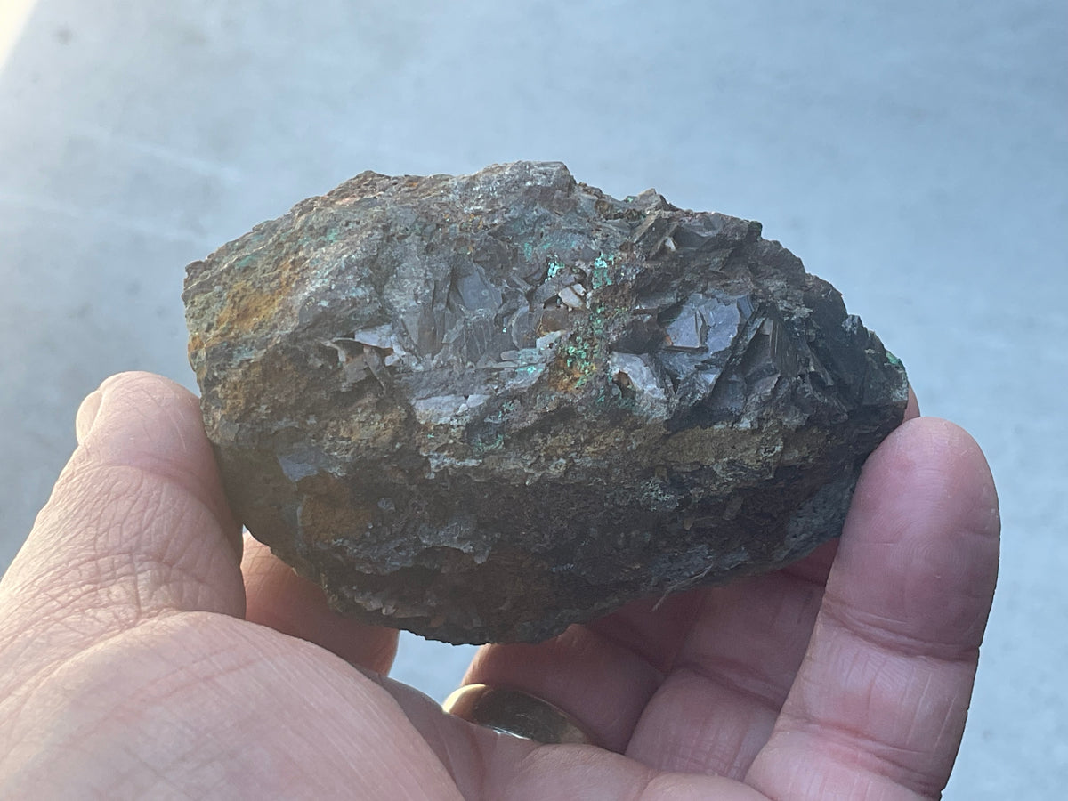 270g Malachite on Axinite (fe) with Chalcopyrite from Tasmania, Australia