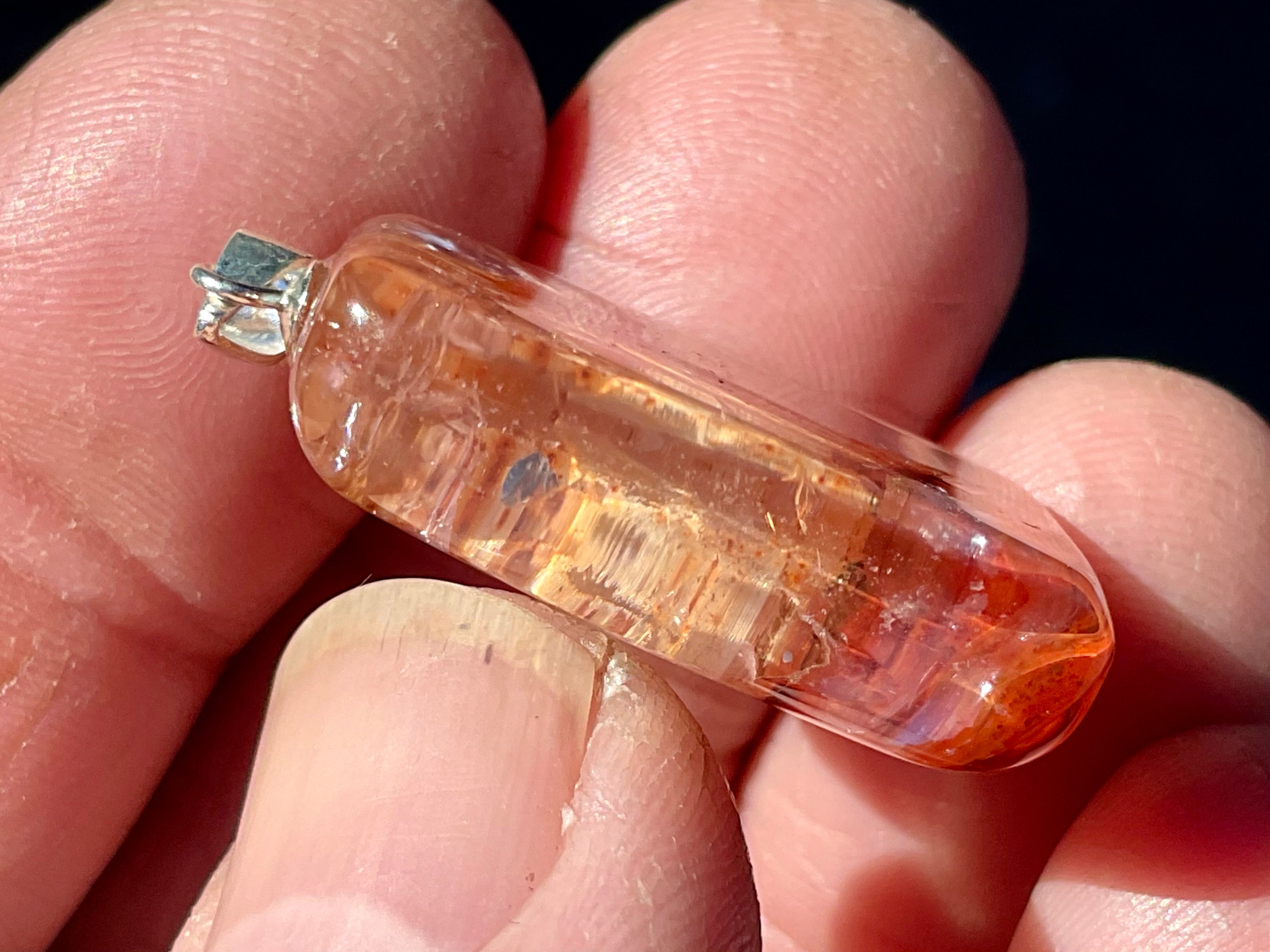 Fire Quartz Pillow Cabochon Pendant 2C