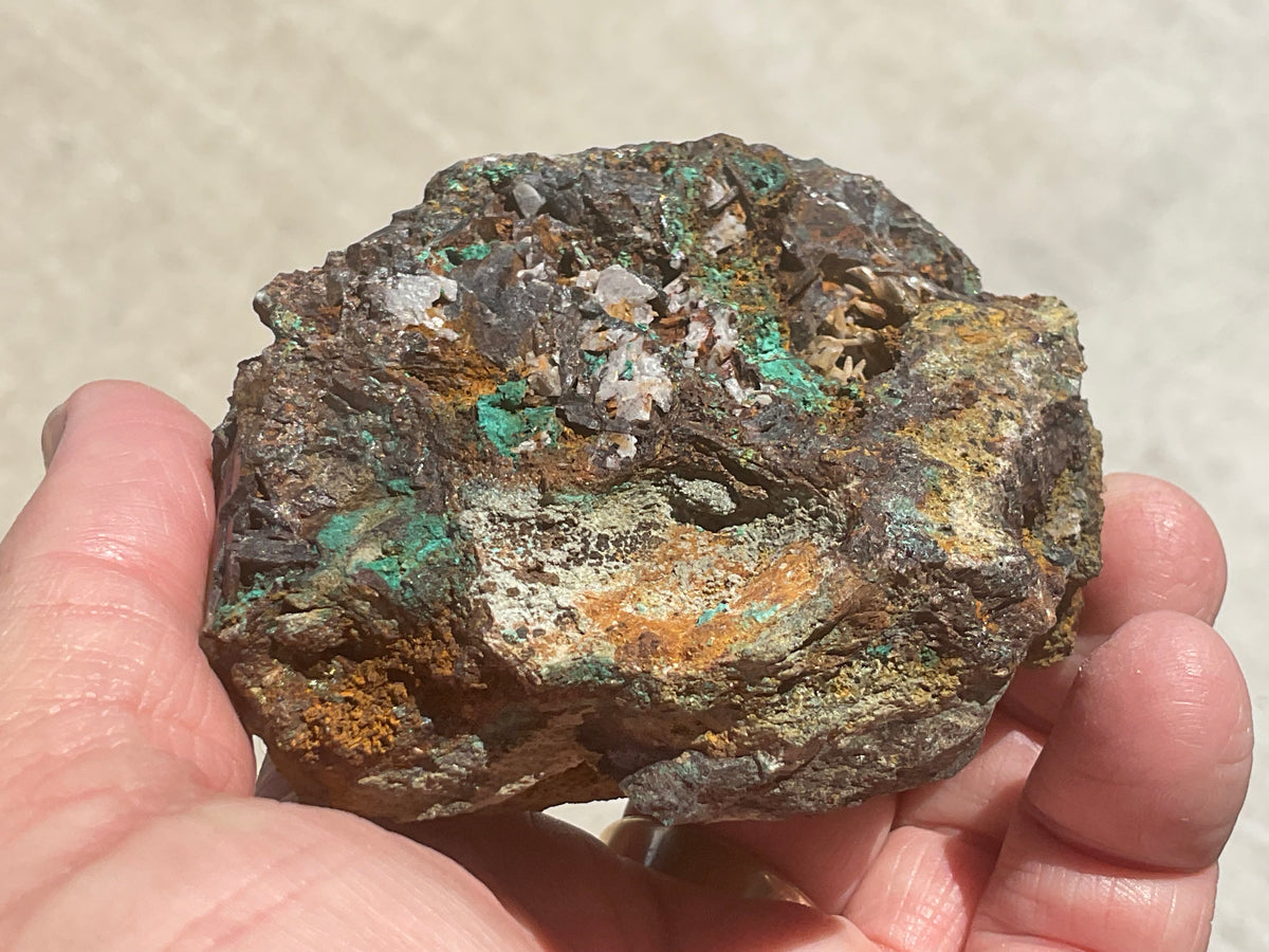 270g Malachite on Axinite (fe) with Chalcopyrite from Tasmania, Australia