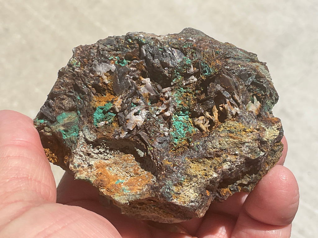 270g Malachite on Axinite (fe) with Chalcopyrite from Tasmania, Australia