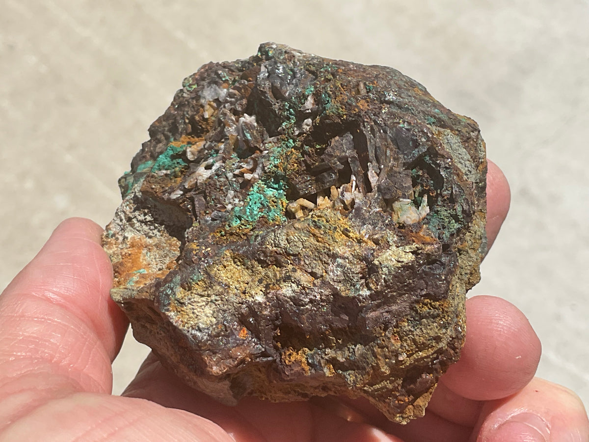 270g Malachite on Axinite (fe) with Chalcopyrite from Tasmania, Australia