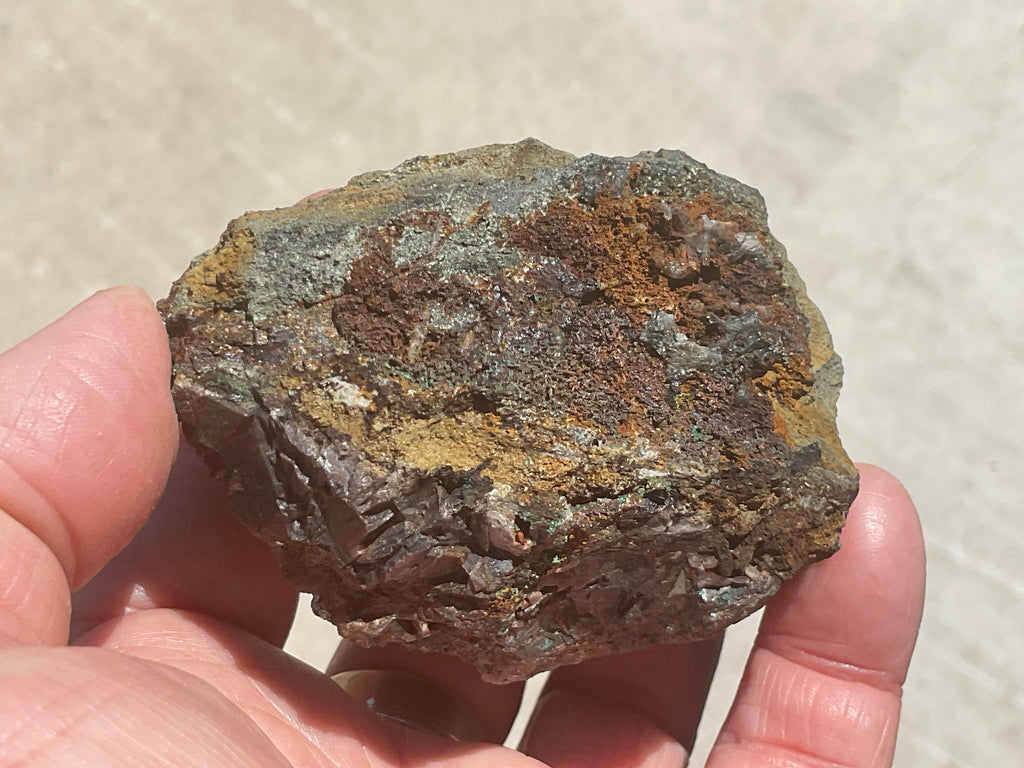 270g Malachite on Axinite (fe) with Chalcopyrite from Tasmania, Australia