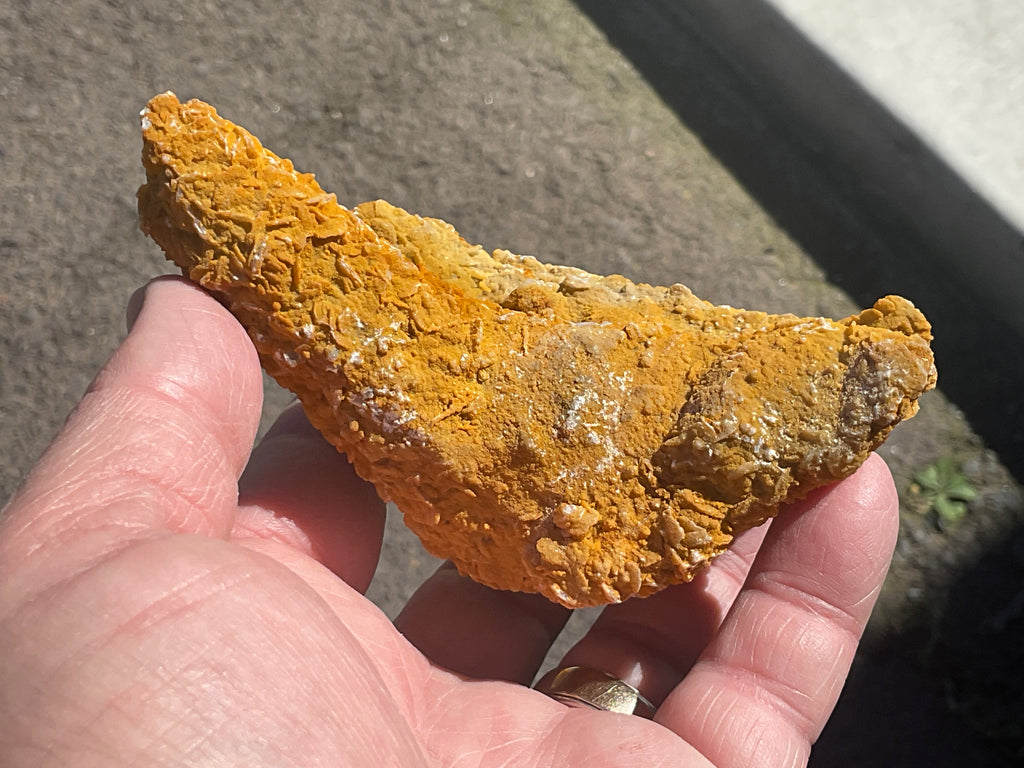 294g Yellow Petal Calcite on Quartz Points Specimen C