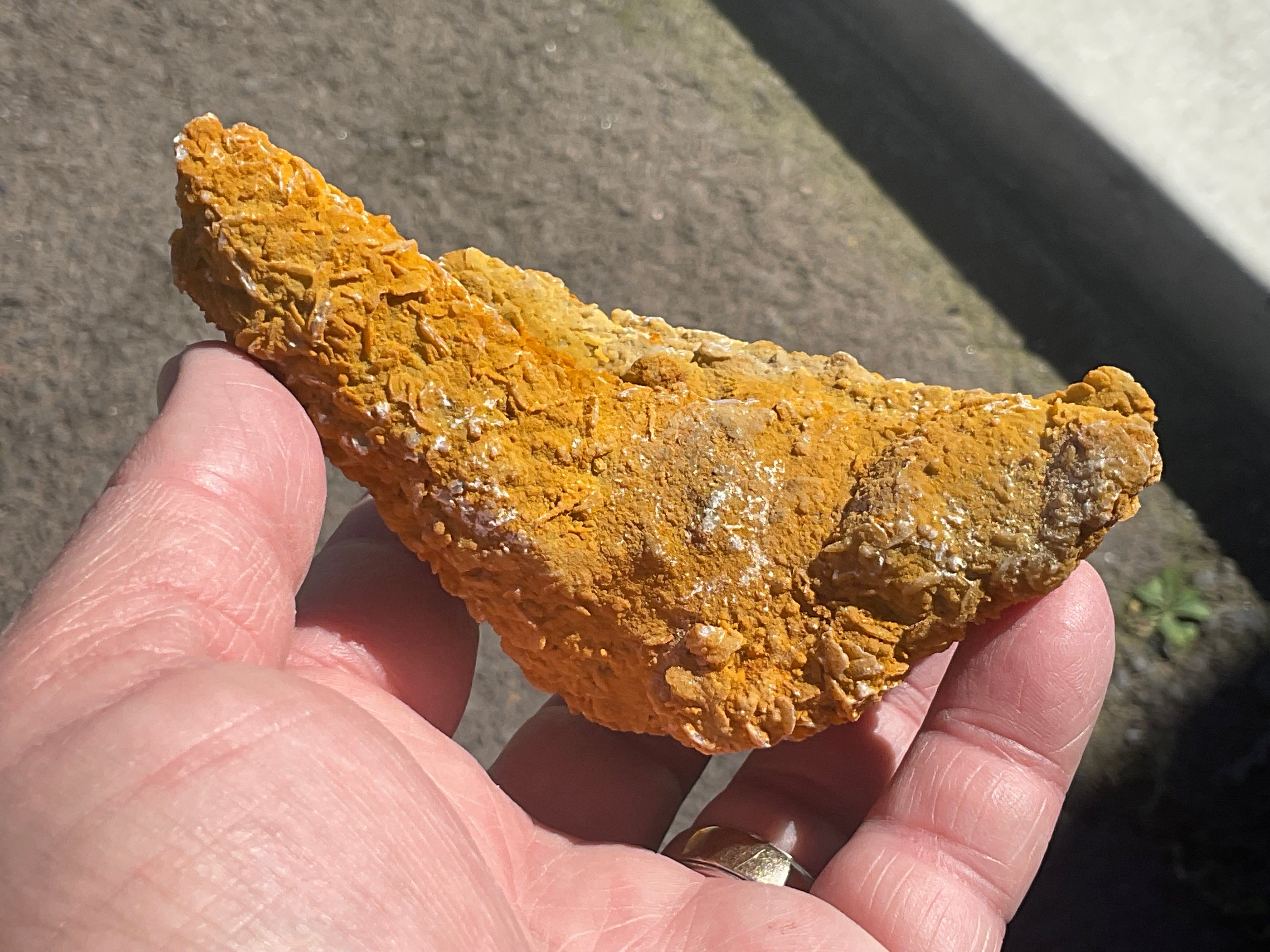 294g Yellow Petal Calcite on Quartz Points Specimen C