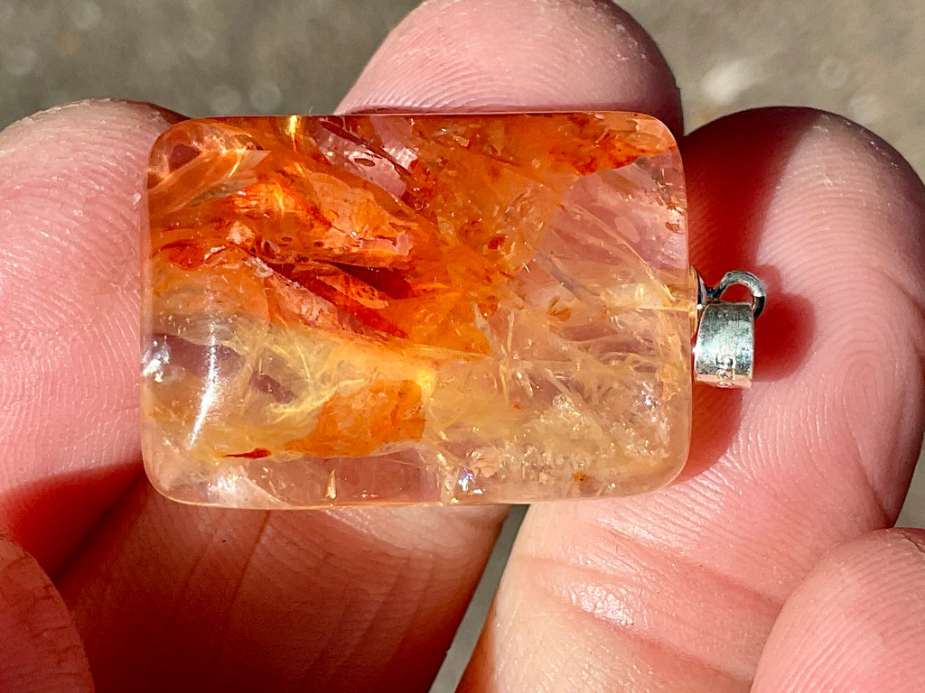 Fire Quartz Pillow Cabochon 3B
