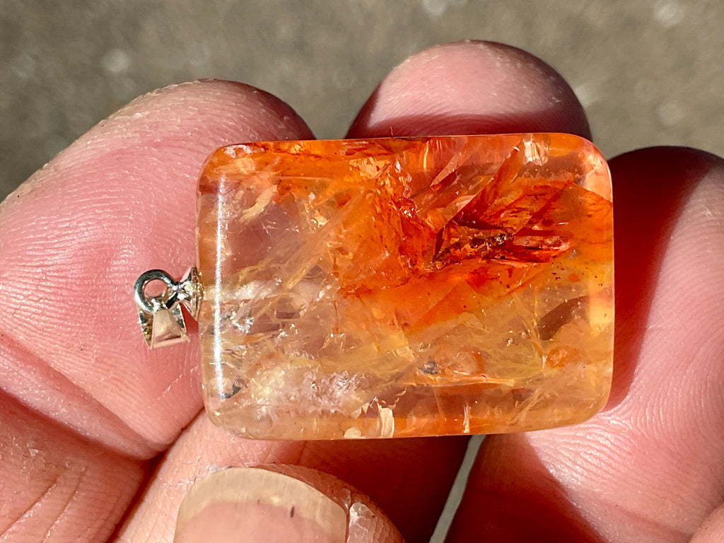 Fire Quartz Pillow Cabochon 3B