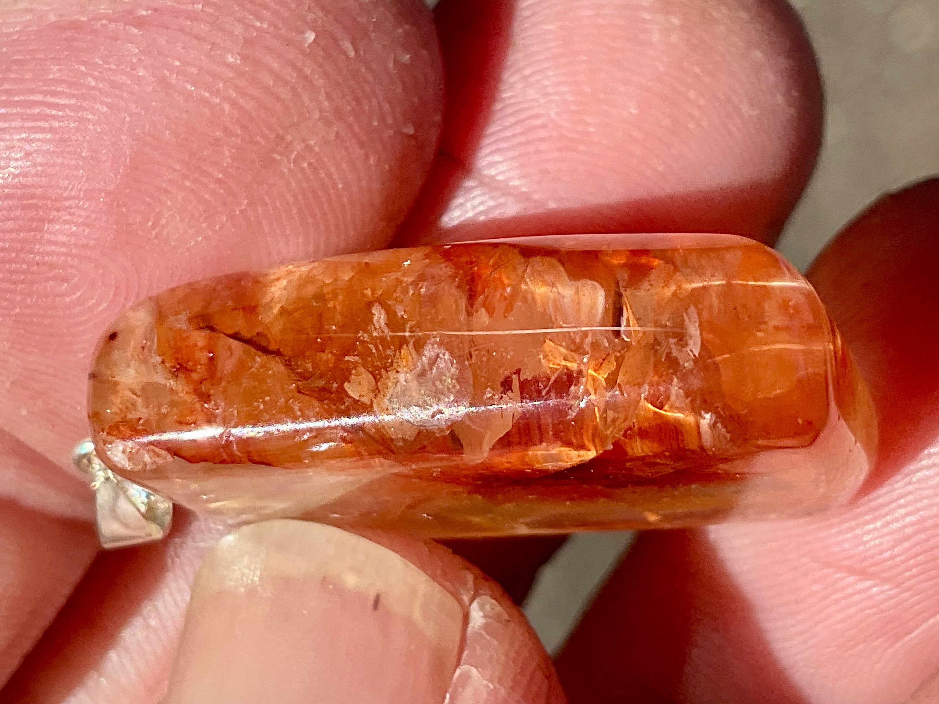 Fire Quartz Pillow Cabochon 3B
