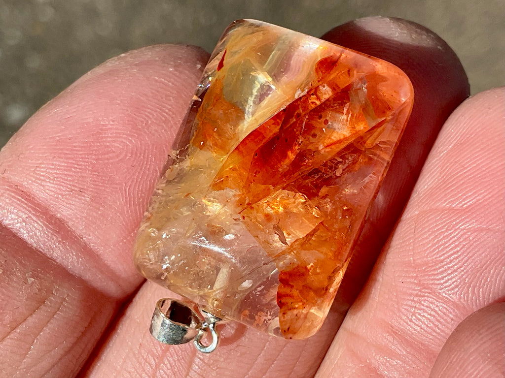 Fire Quartz Pillow Cabochon 3B