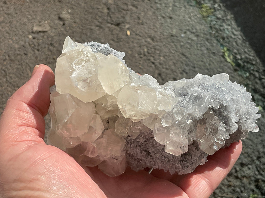 578g Large Diamond Calcite on Needle Quartz Specimen 3B from Fujian, China