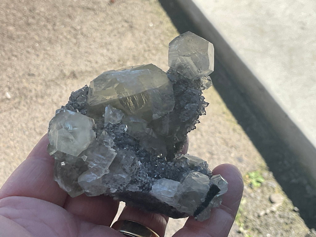 216g Large Diamond Calcite on Quartz Specimen A from Fujian, China