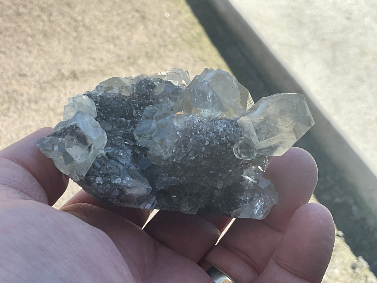 216g Large Diamond Calcite on Quartz Specimen A from Fujian, China