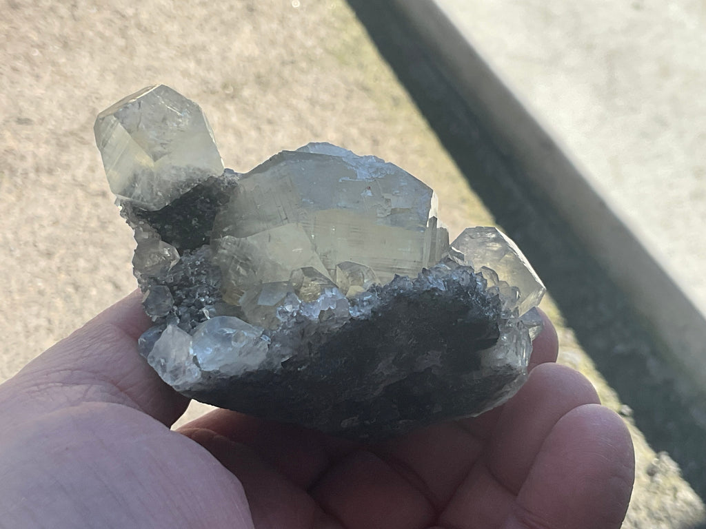 216g Large Diamond Calcite on Quartz Specimen A from Fujian, China