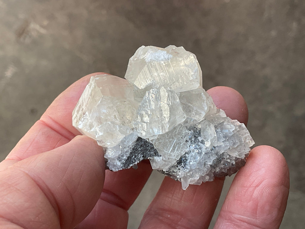 48g Large Diamond Calcite on Quartz Specimen 1A from Fujian, China