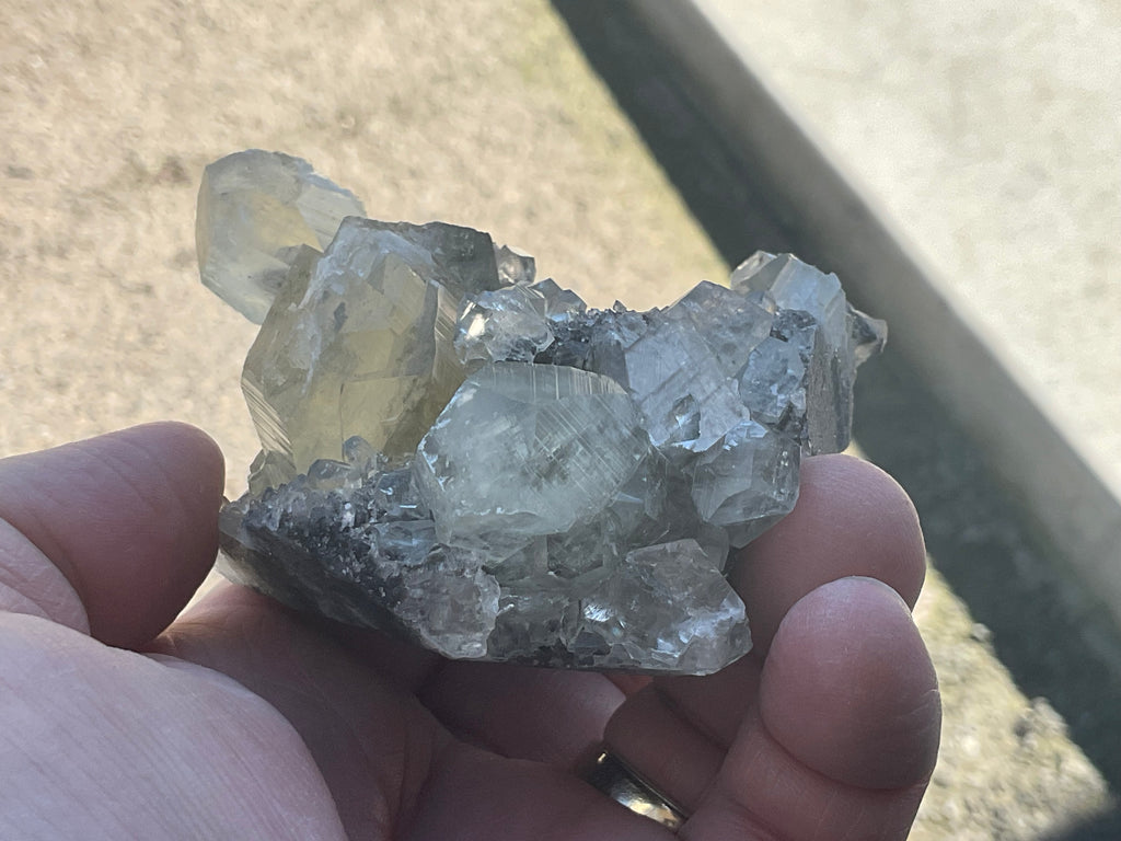 216g Large Diamond Calcite on Quartz Specimen A from Fujian, China