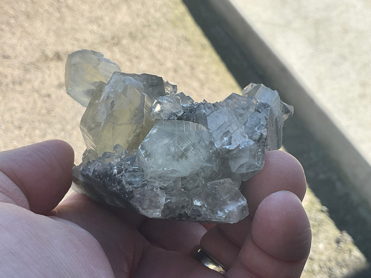 216g Large Diamond Calcite on Quartz Specimen A from Fujian, China