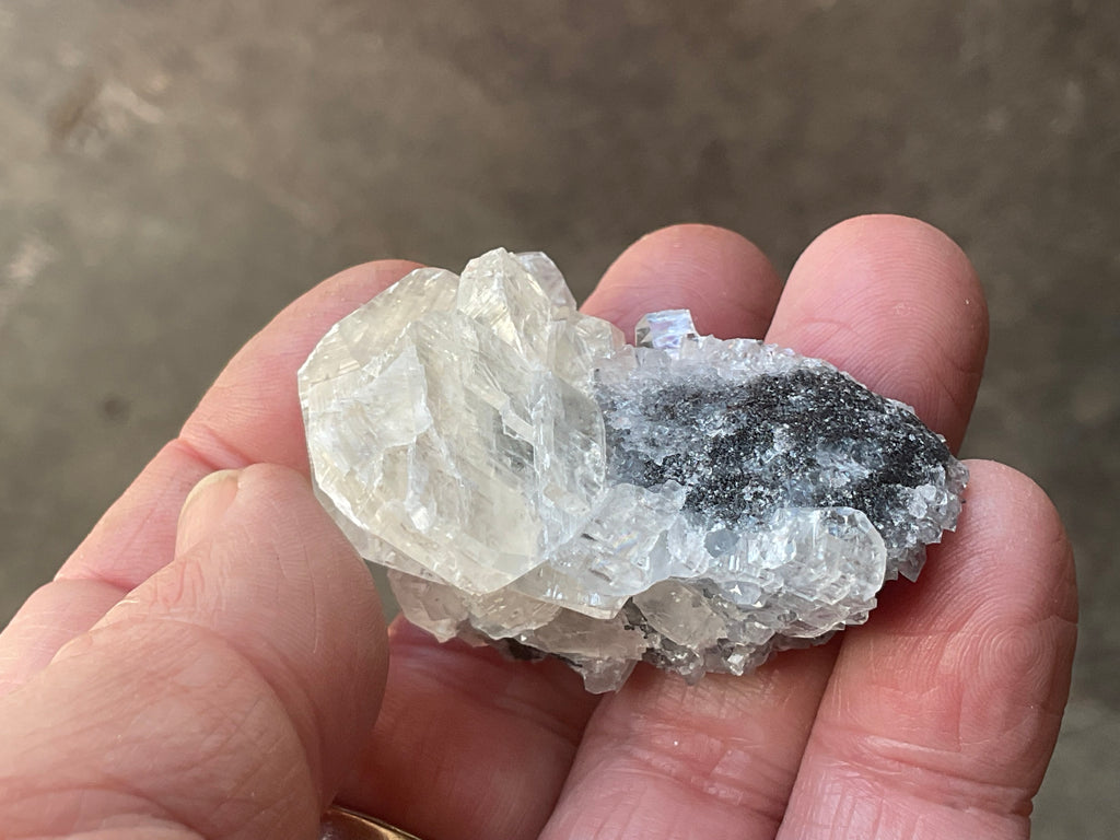 48g Large Diamond Calcite on Quartz Specimen 1A from Fujian, China