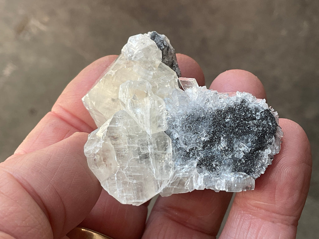 48g Large Diamond Calcite on Quartz Specimen 1A from Fujian, China