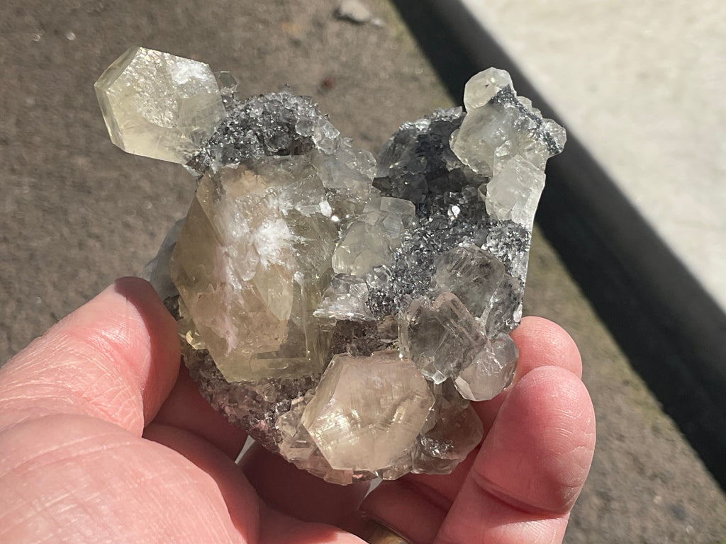 216g Large Diamond Calcite on Quartz Specimen A from Fujian, China