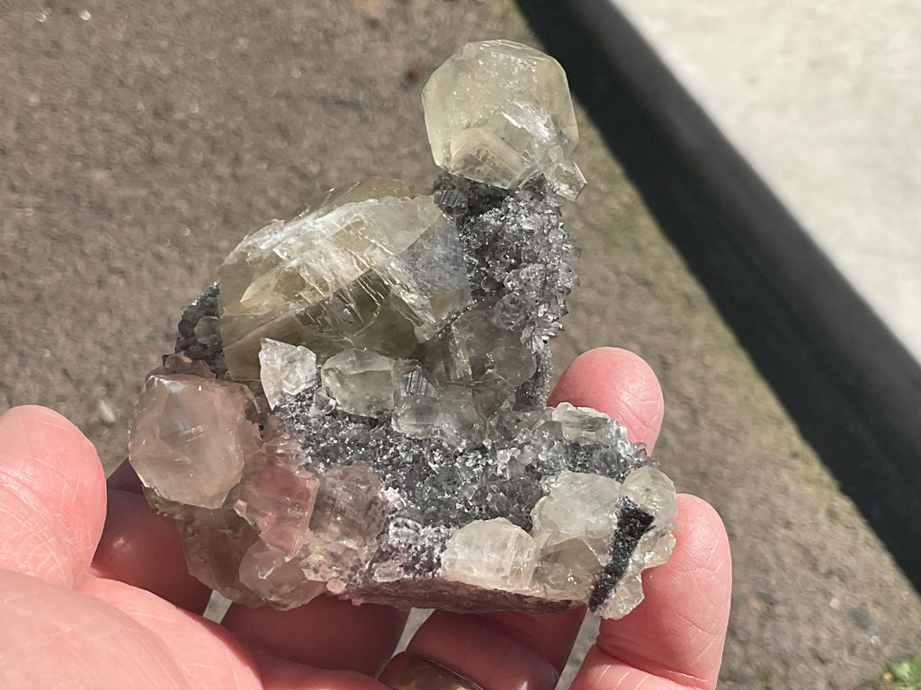 216g Large Diamond Calcite on Quartz Specimen A from Fujian, China