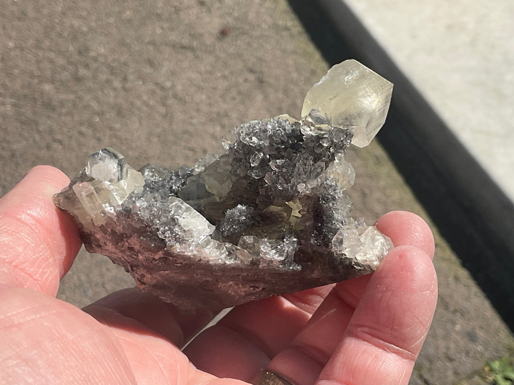 216g Large Diamond Calcite on Quartz Specimen A from Fujian, China