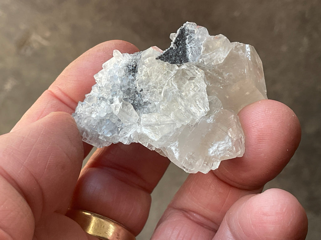 48g Large Diamond Calcite on Quartz Specimen 1A from Fujian, China