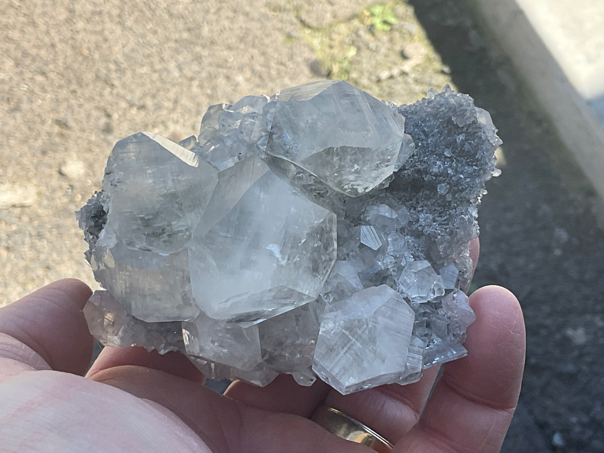 RESERVED FOR STEPH **376g Large Diamond Calcite on Quartz Specimen B from Fujian, China