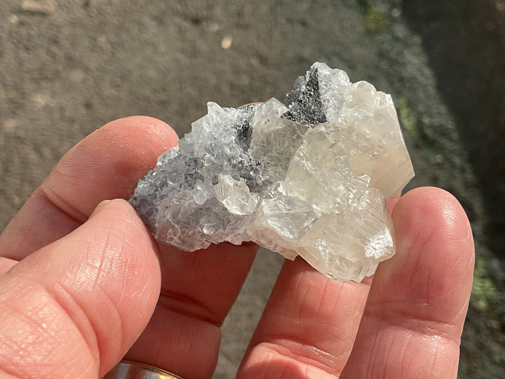48g Large Diamond Calcite on Quartz Specimen 1A from Fujian, China