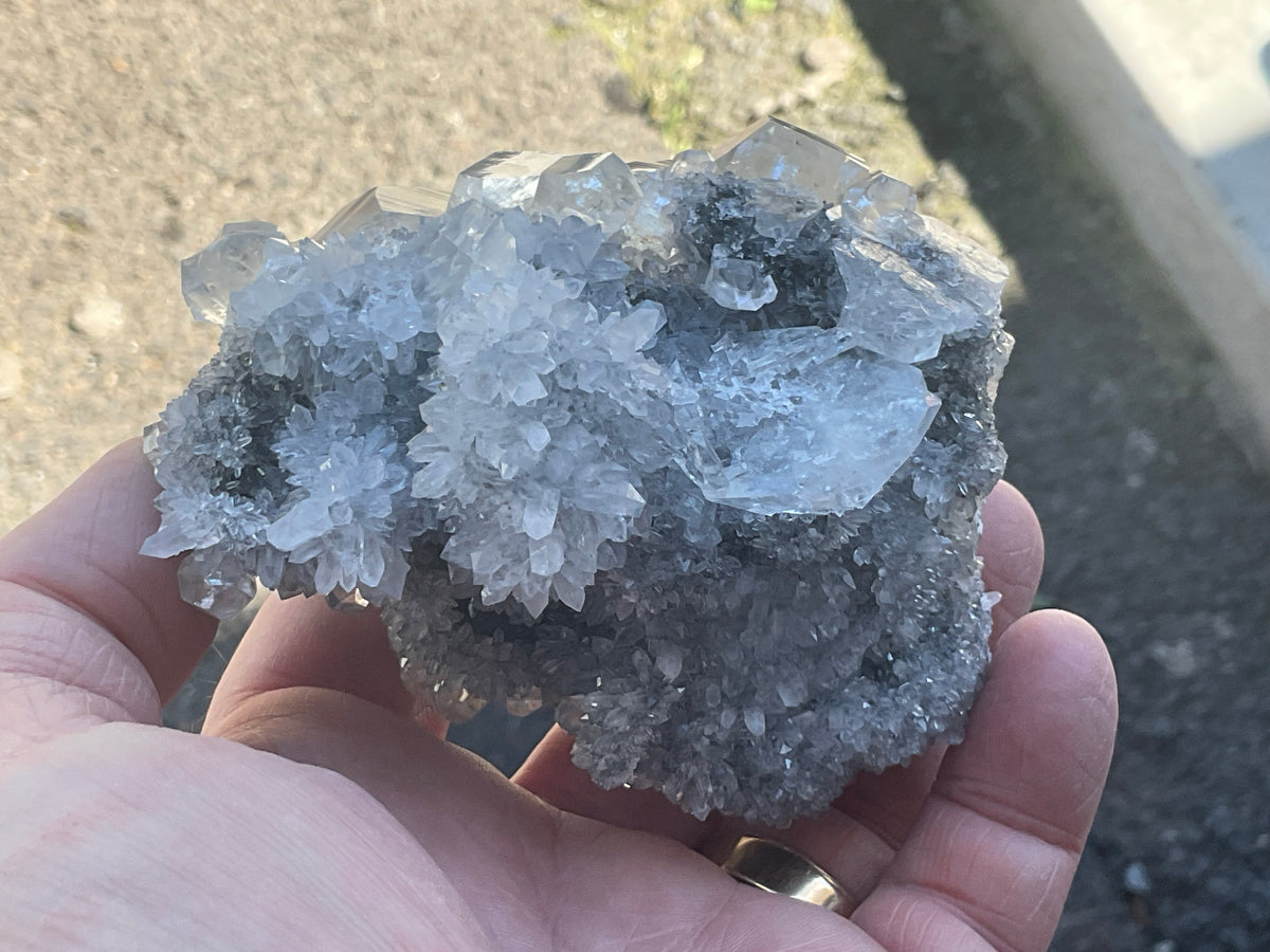 RESERVED FOR STEPH **376g Large Diamond Calcite on Quartz Specimen B from Fujian, China