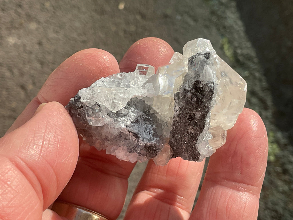 48g Large Diamond Calcite on Quartz Specimen 1A from Fujian, China