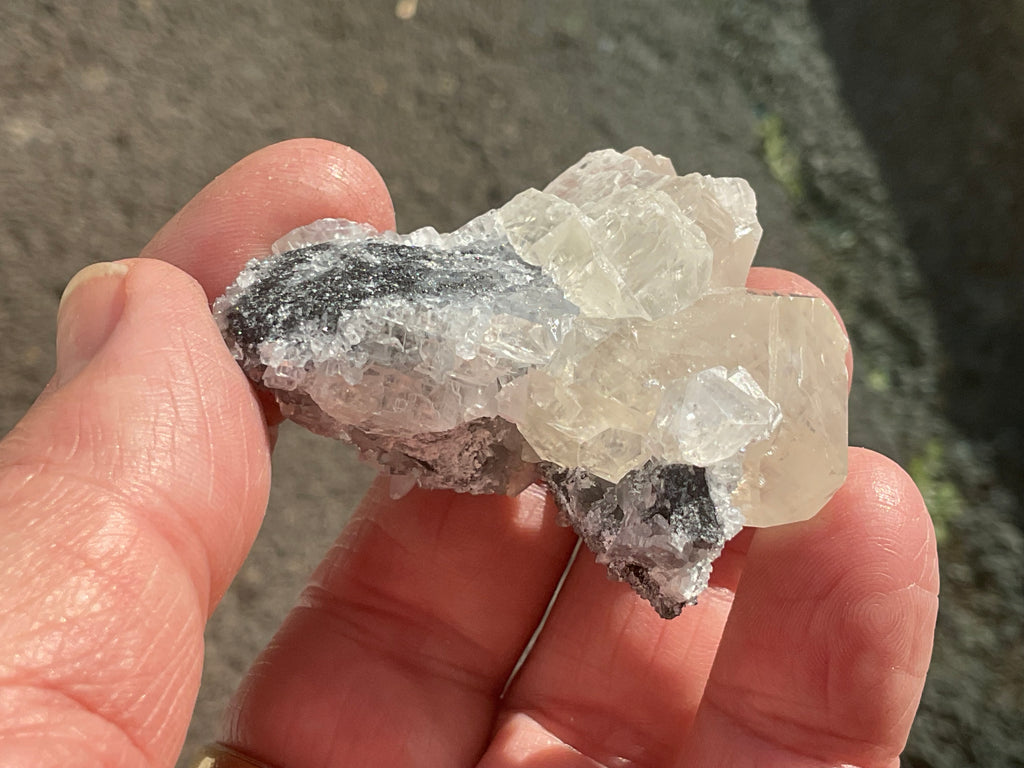 48g Large Diamond Calcite on Quartz Specimen 1A from Fujian, China