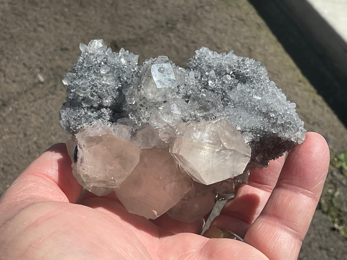 RESERVED FOR STEPH **376g Large Diamond Calcite on Quartz Specimen B from Fujian, China