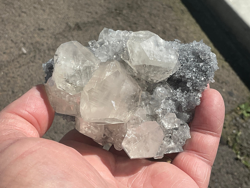 RESERVED FOR STEPH **376g Large Diamond Calcite on Quartz Specimen B from Fujian, China