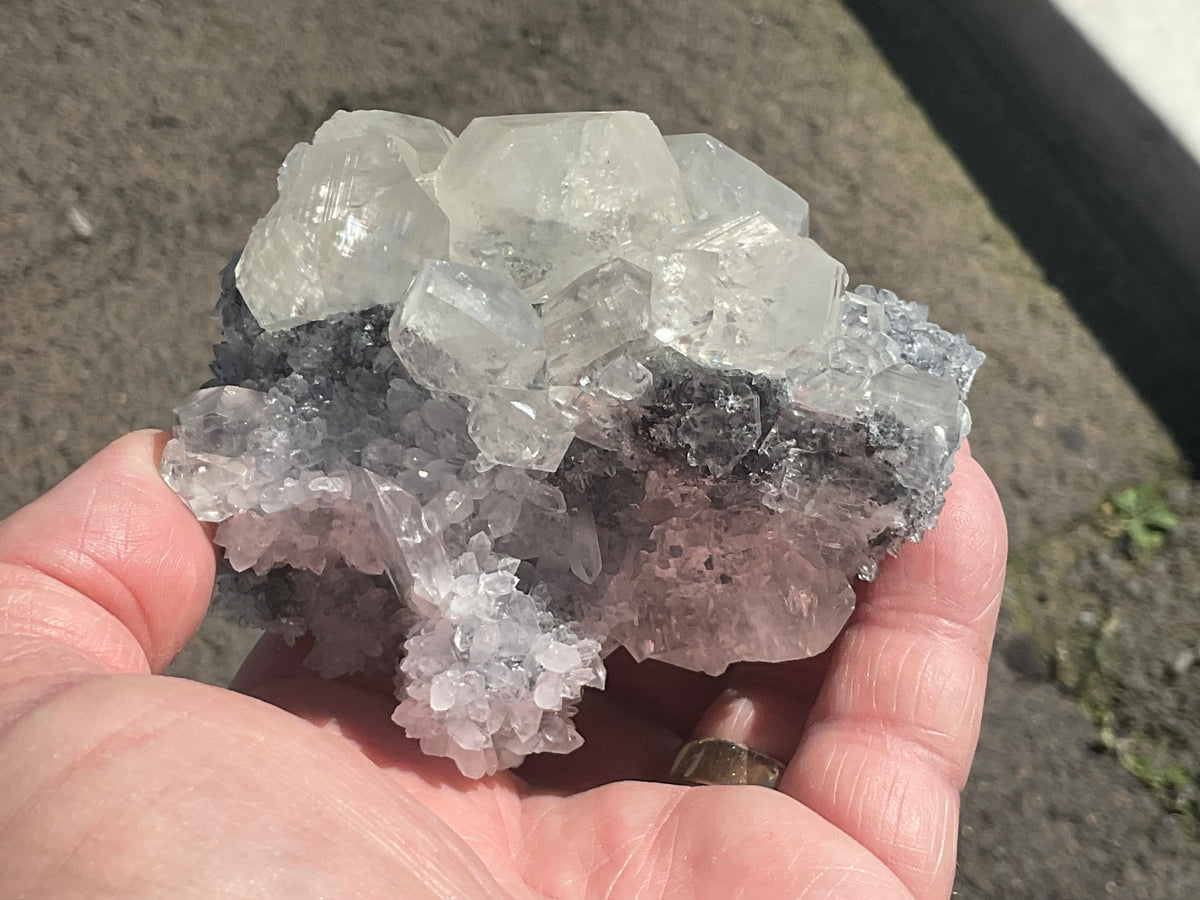RESERVED FOR STEPH **376g Large Diamond Calcite on Quartz Specimen B from Fujian, China