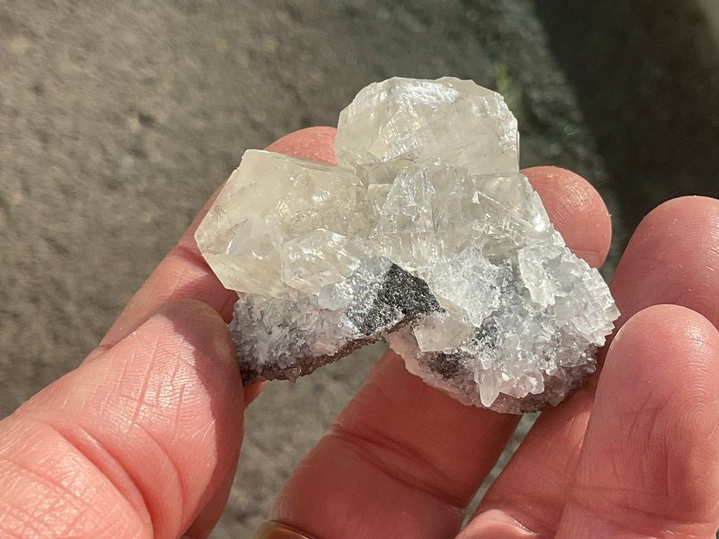 48g Large Diamond Calcite on Quartz Specimen 1A from Fujian, China
