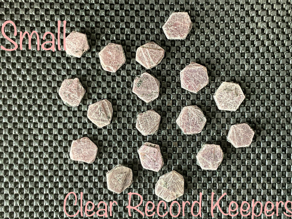 Small Corundum (Ruby) Slices with clear “Record Keepers”