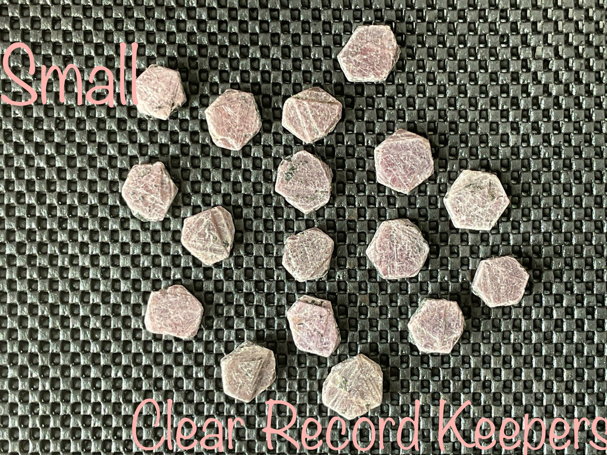 Small Corundum (Ruby) Slices with clear “Record Keepers”