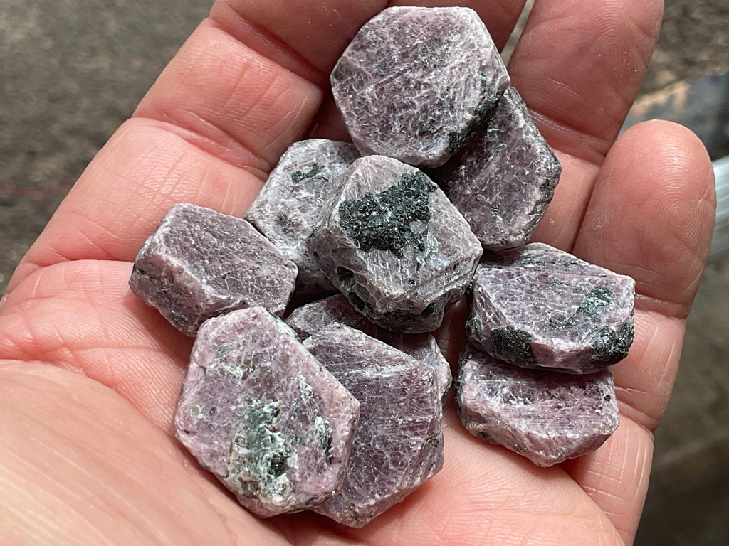 Small Corundum (Ruby) Slices with clear “Record Keepers”