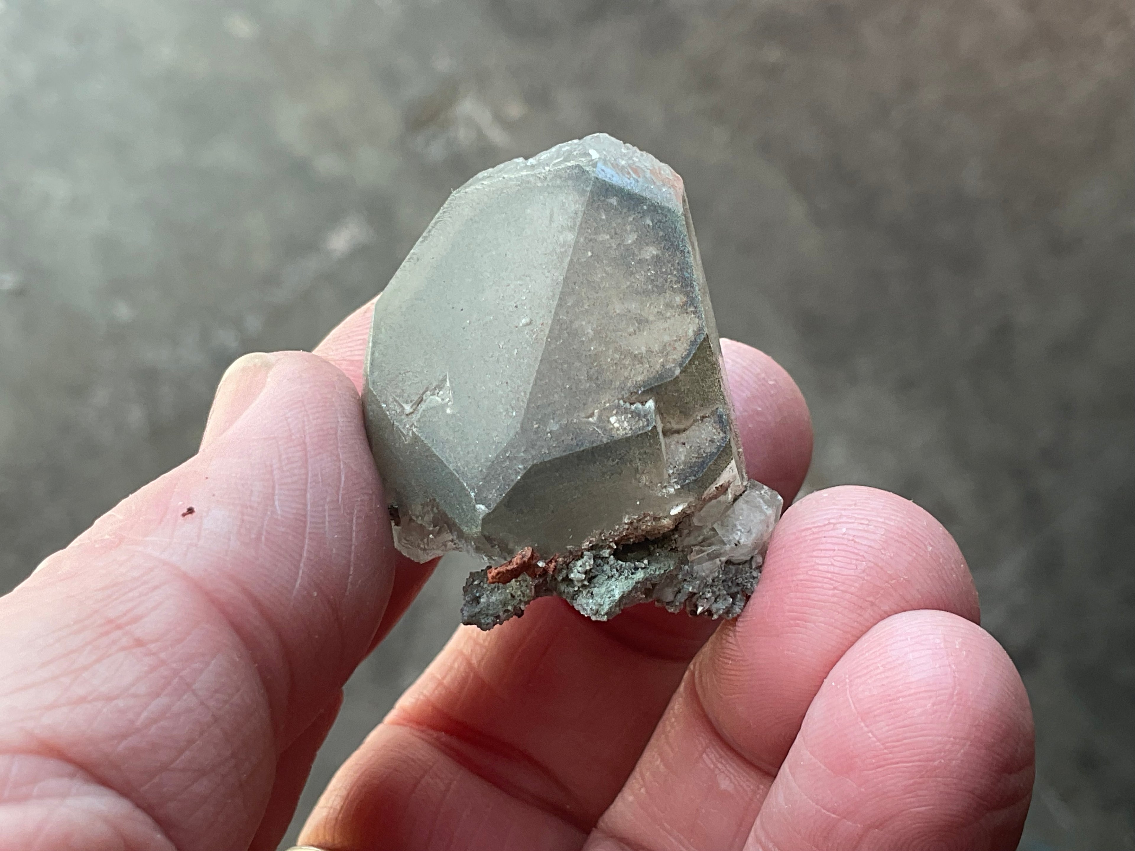 30g Large Diamond Calcite on Pyrite/Chalcedony on Druzy Quartz Matrix Specimen 1A from Fujian, China