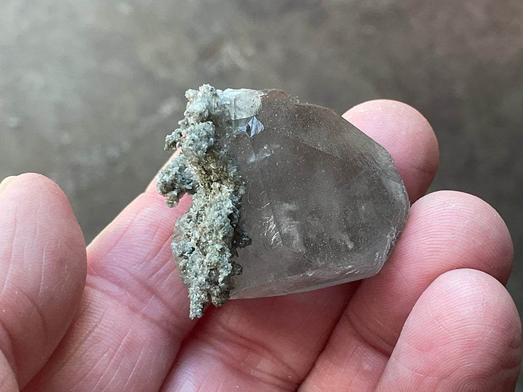 30g Large Diamond Calcite on Pyrite/Chalcedony on Druzy Quartz Matrix Specimen 1A from Fujian, China