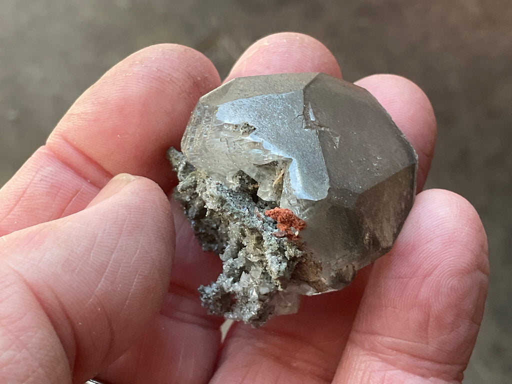30g Large Diamond Calcite on Pyrite/Chalcedony on Druzy Quartz Matrix Specimen 1A from Fujian, China