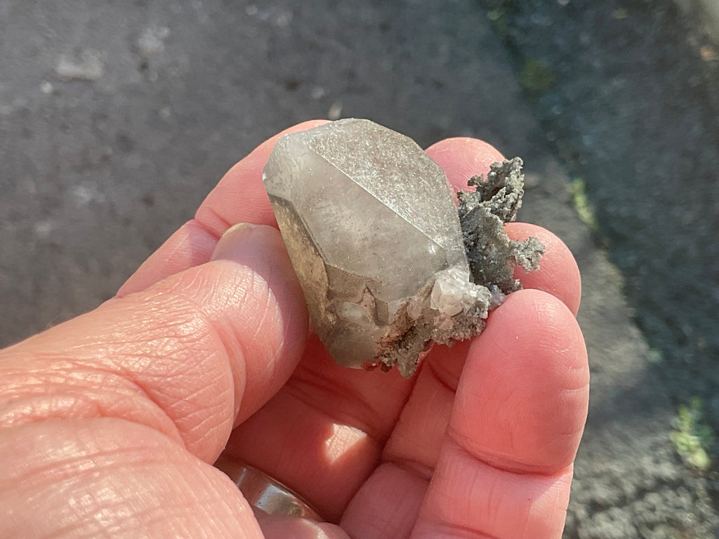 30g Large Diamond Calcite on Pyrite/Chalcedony on Druzy Quartz Matrix Specimen 1A from Fujian, China