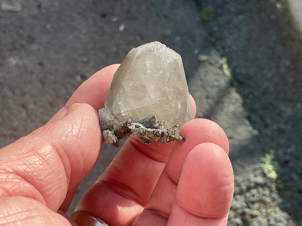 30g Large Diamond Calcite on Pyrite/Chalcedony on Druzy Quartz Matrix Specimen 1A from Fujian, China