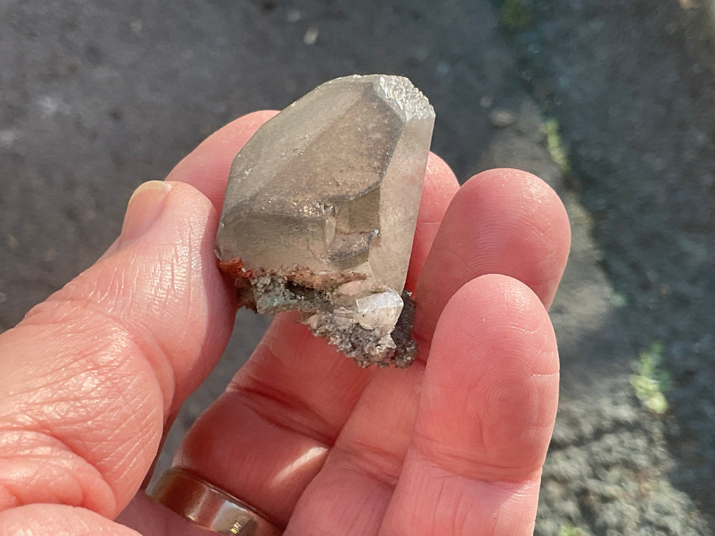 30g Large Diamond Calcite on Pyrite/Chalcedony on Druzy Quartz Matrix Specimen 1A from Fujian, China