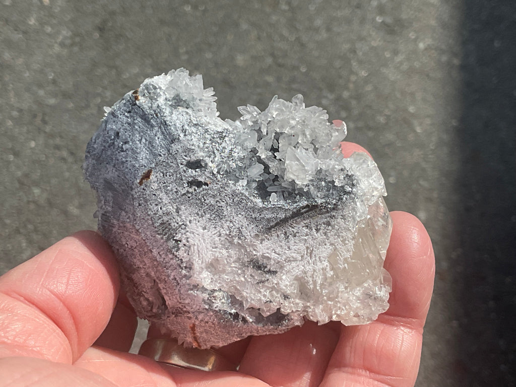 116g Large Diamond Calcite on Needle Quartz from Fujian, China A